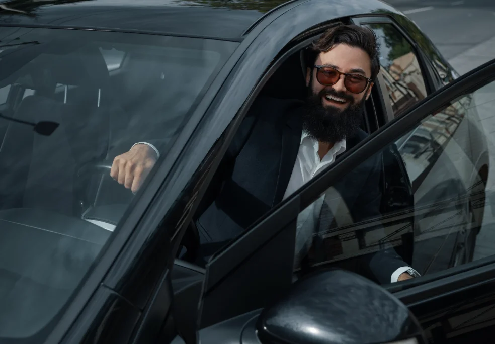 Black SUV — three-quarter view