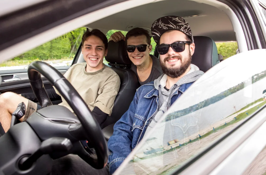 Black sedan — rates page